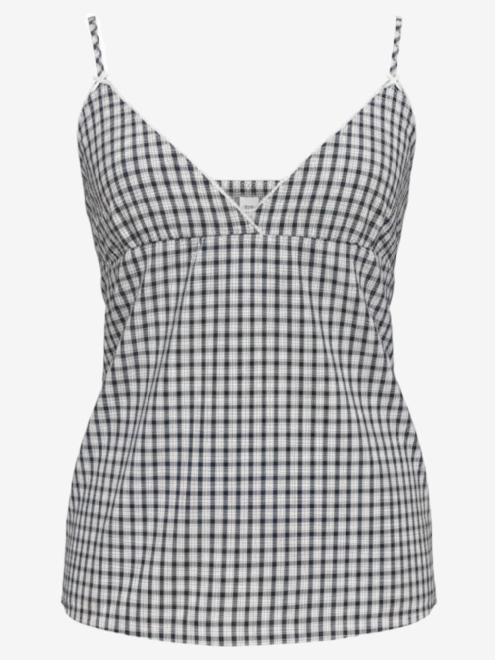 Brandy Melville Navy Blue White Plaid Gingham Edith Tank Top XS S